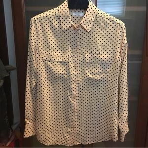 Equipment xs blouse, heart print silk